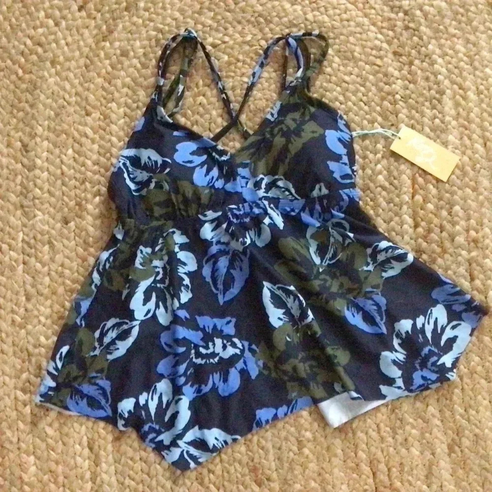 Kona Sol Asymmetric Swim Tankini‎ Top $5